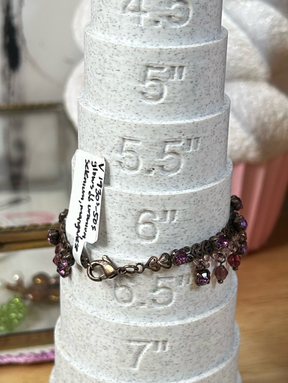 Vintage Glass Dangle Bracelet - Picture 7 of 8